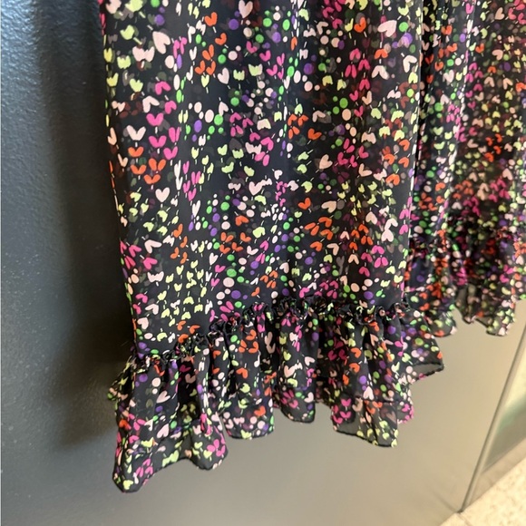 Ted Baker M (2) sheer baby doll drawstring heart pattern Floral EUC ruffles! - Picture 3 of 15